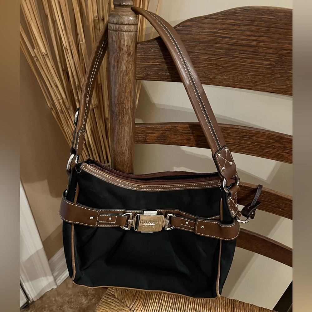 Ralph Lauren Chaps shoulder bag handbag purse black and brown satchel